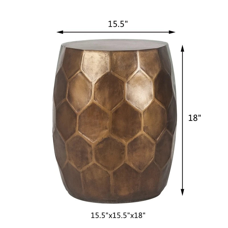 Table d'appoint ou tabouret d'extérieur rond en cuivre pour patio