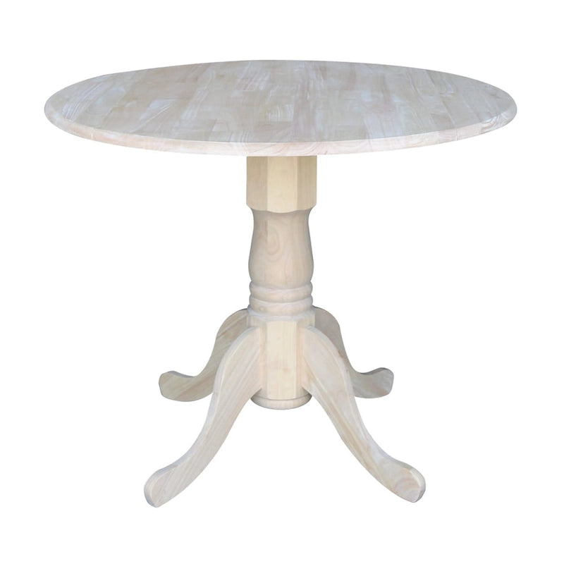 International Concepts Solid Wood Round 36-inch Drop-leaf Dining Table - Unfinished