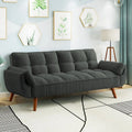 75.39 Canapé-lit Futon, Canapé Futon Pliant Convertible Transat Inclinable Pour Salon Avec 2 Oreillers/Accoudoirs
