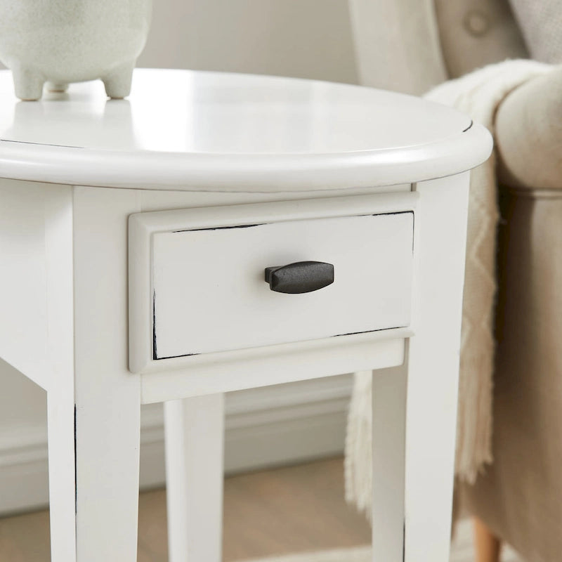Table d'appoint ovale en bois dur