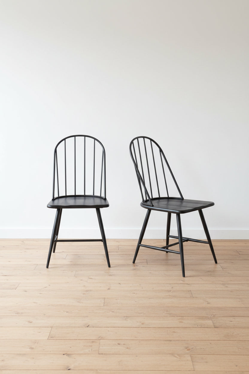 Chaises de salle à manger à barreaux en matériaux mixtes (lot de 2)