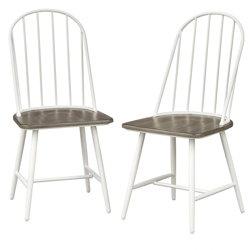 Chaises de salle à manger à barreaux en matériaux mixtes (lot de 2)