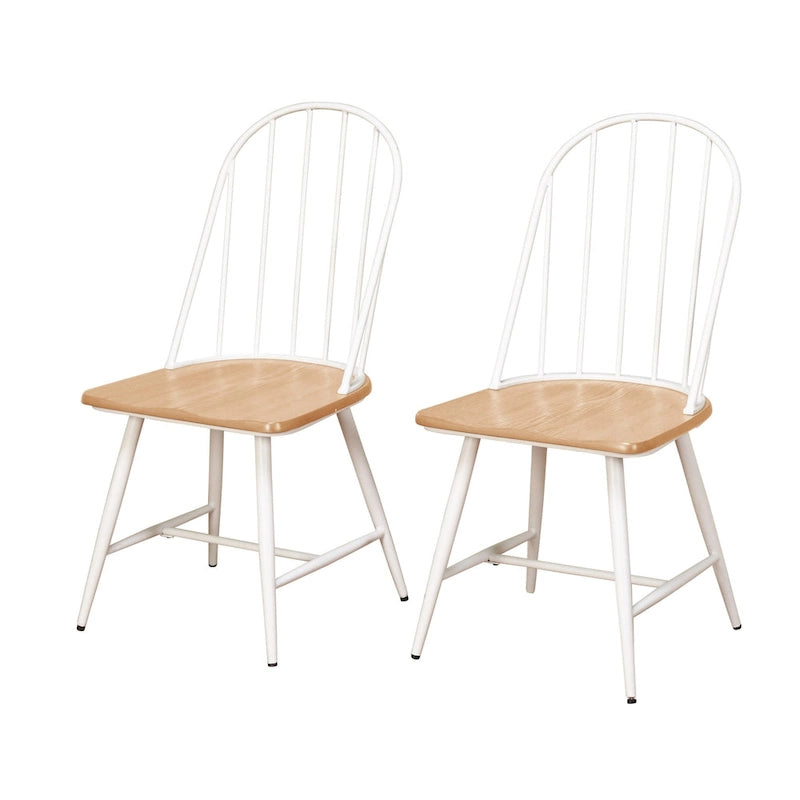 Chaises de salle à manger à barreaux en matériaux mixtes (lot de 2)