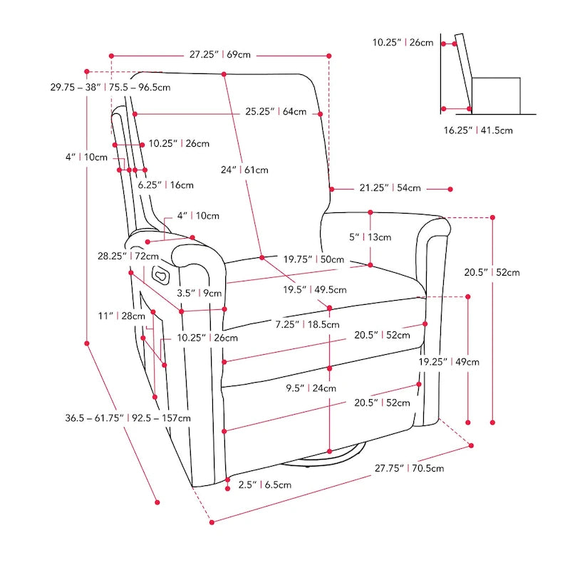 Fauteuil inclinable, pivotant et coulissant avec repose-pieds