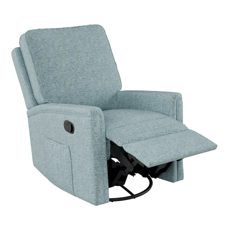 Fauteuil inclinable, pivotant et coulissant avec repose-pieds