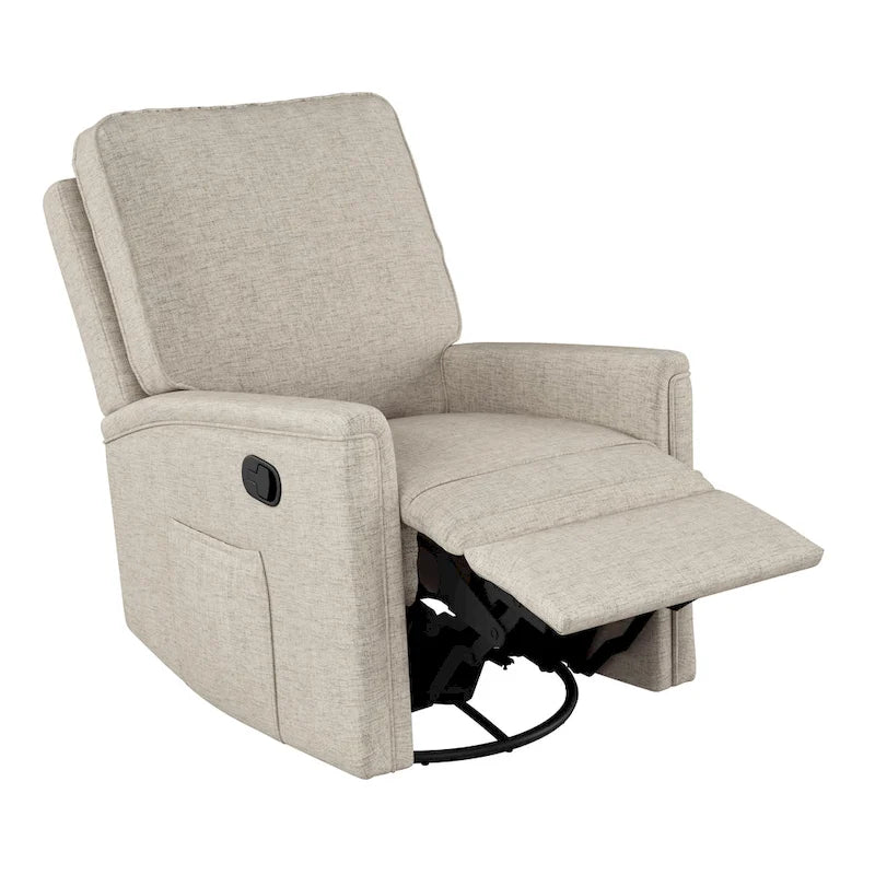 Fauteuil inclinable, pivotant et coulissant avec repose-pieds