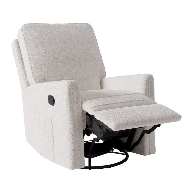 Fauteuil inclinable, pivotant et coulissant avec repose-pieds