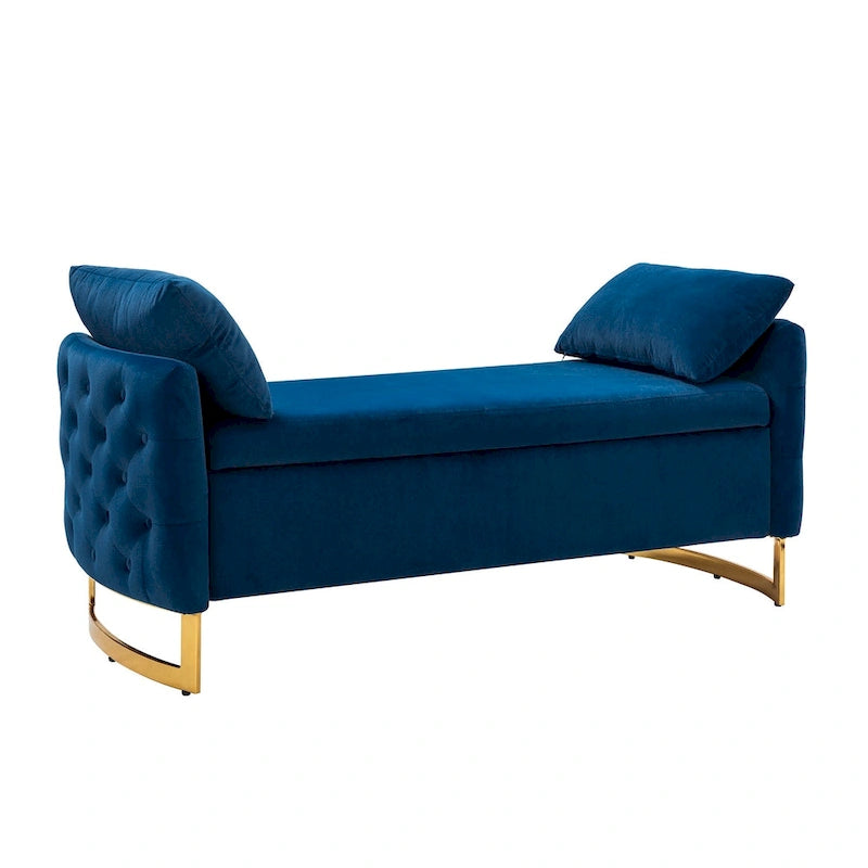 Banc de rangement capitonné moderne avec plateau rabattable par