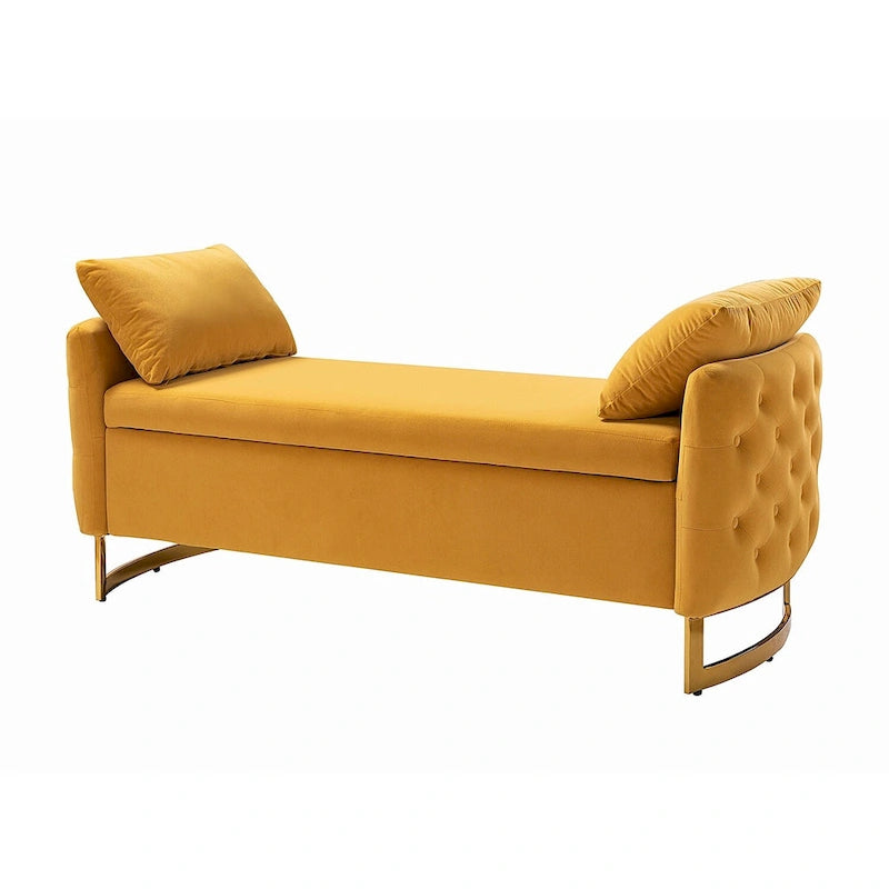 Banc de rangement capitonné moderne avec plateau rabattable par