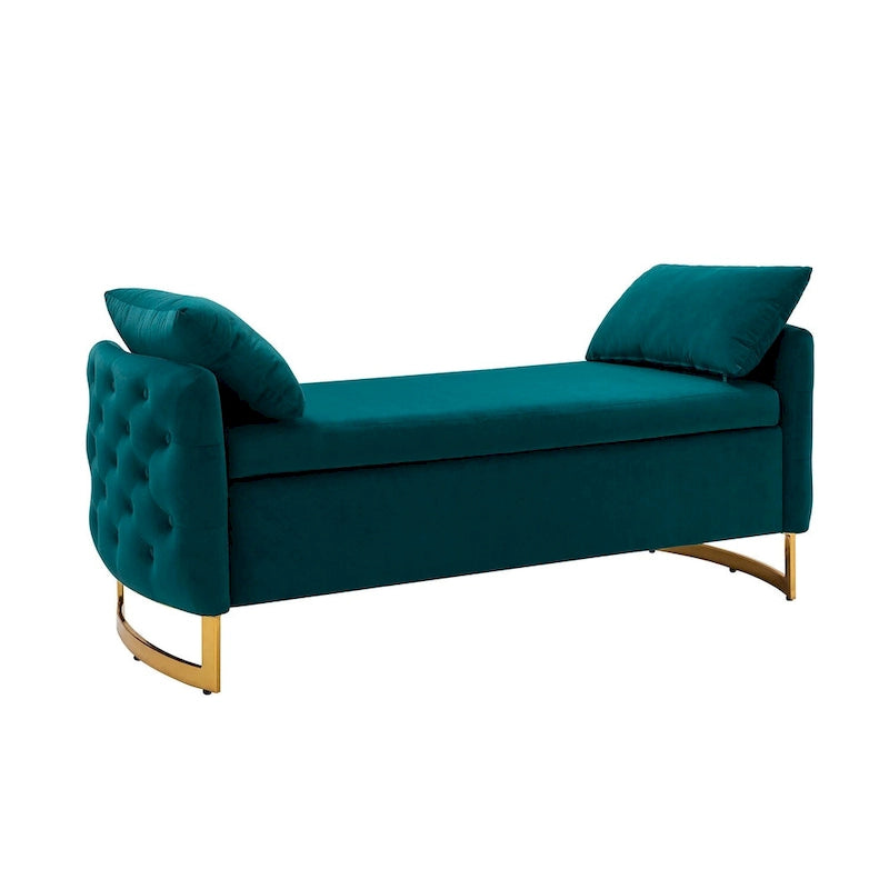 Banc de rangement capitonné moderne avec plateau rabattable par
