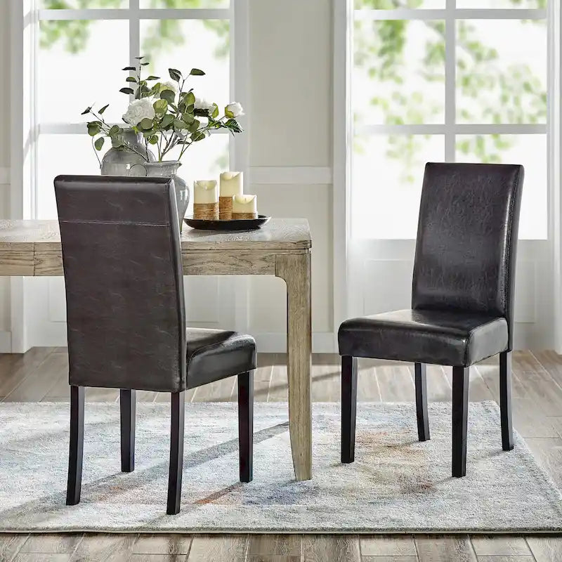Chaises de salle à manger Parson en similicuir (Lot de 2)