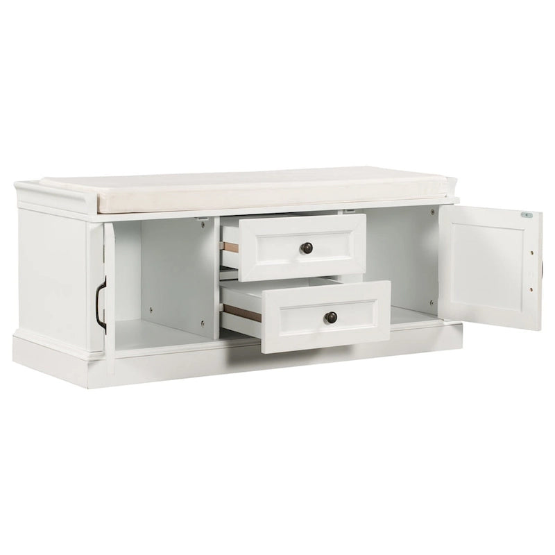 Banc de rangement avec coussin amovible