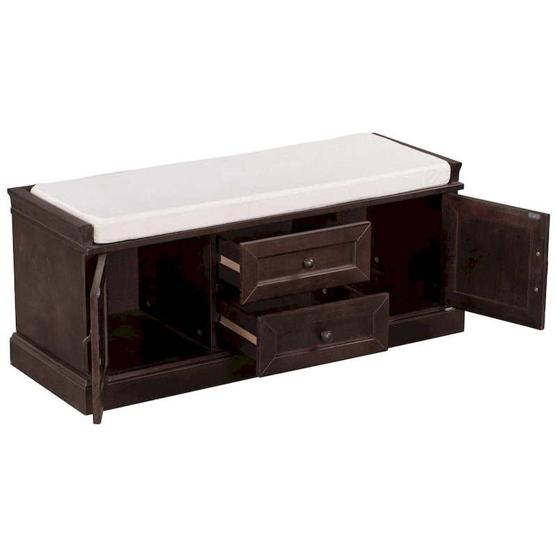 Banc de rangement avec coussin amovible