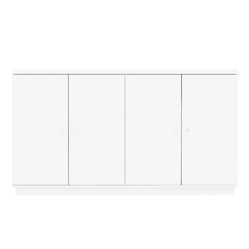 Îlot de cuisine 63W avec rangement blanc, tiroirs et placards - 63