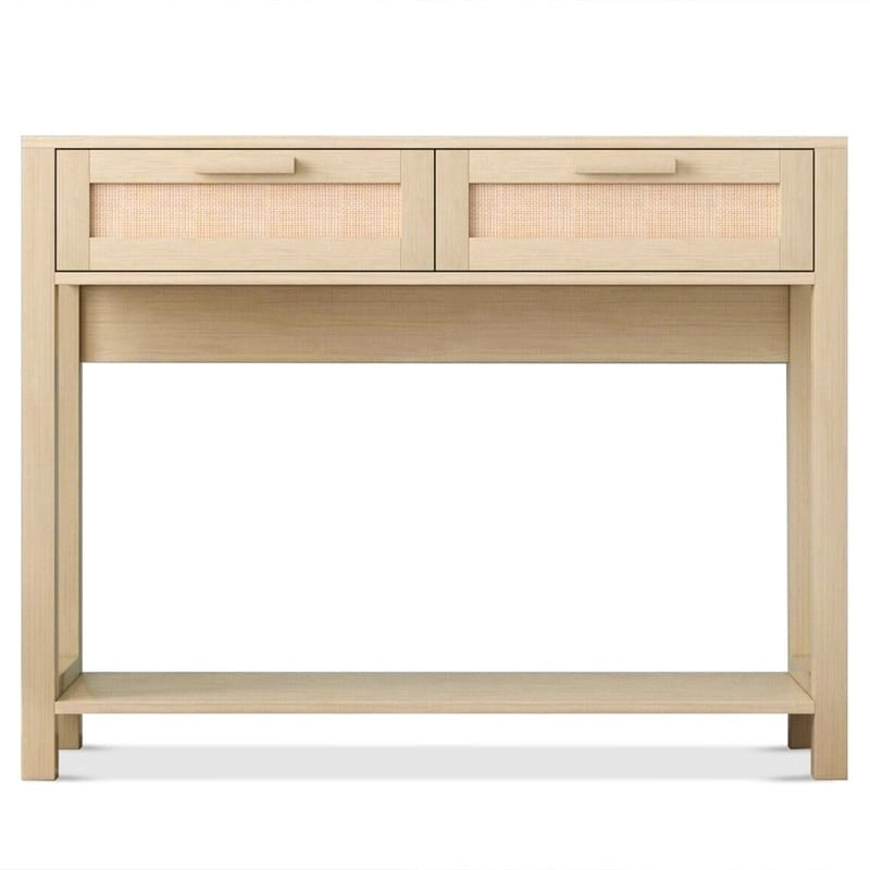 Console en rotin de 99,06 cm avec 2 tiroirs pour entrée