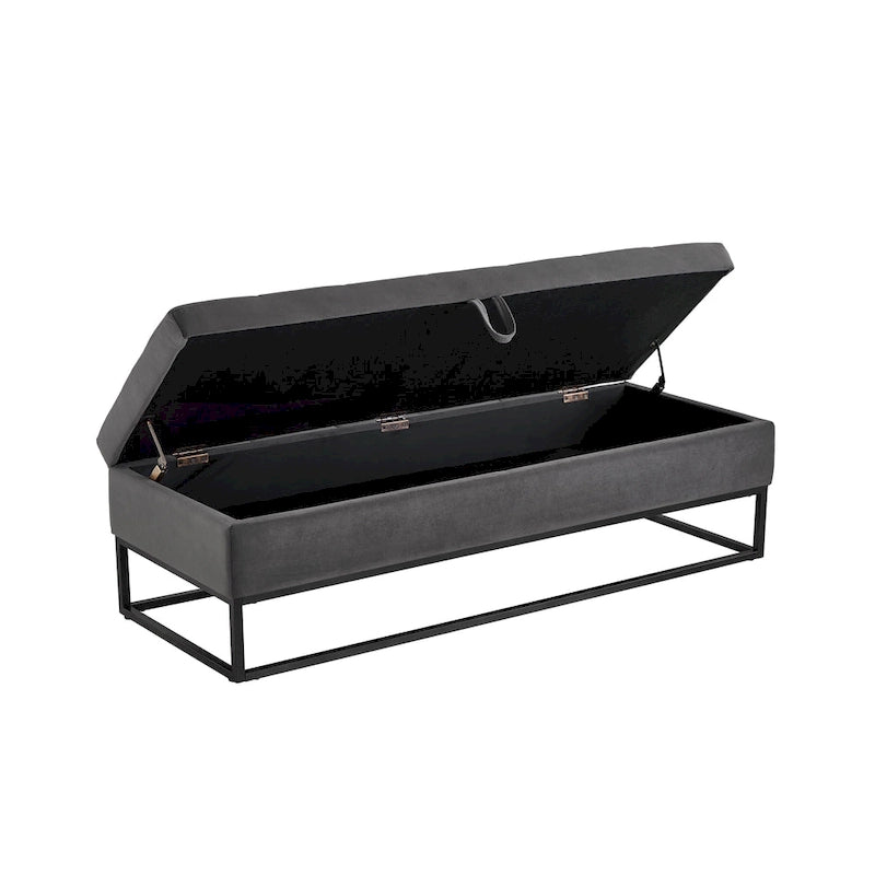 58,6 Banc de lit avec base en métal et rangement