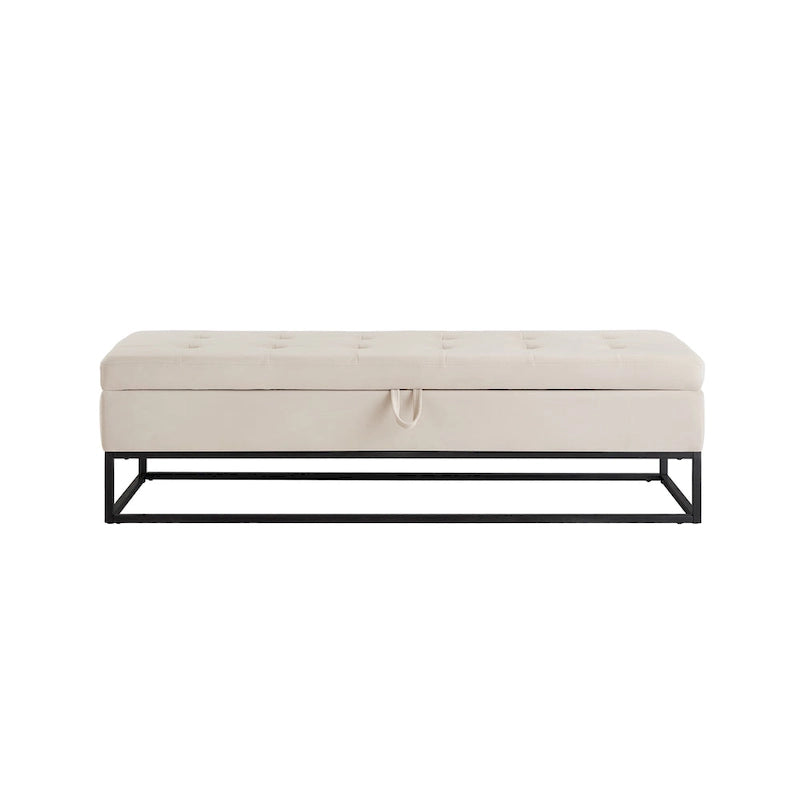 58,6 Banc de lit avec base en métal et rangement