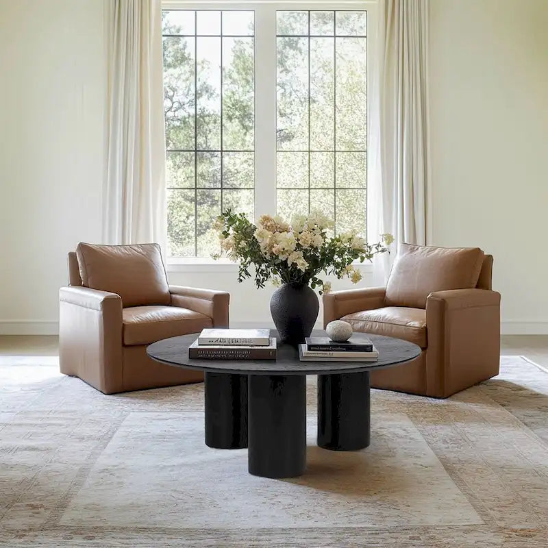 Table basse ronde sur pied 40
