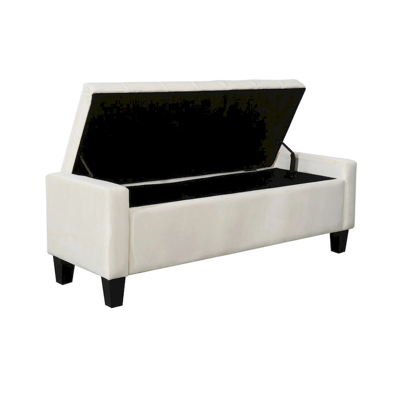 Banc de rangement capitonné en velours