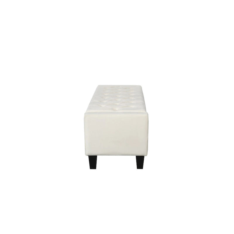 Banc de rangement capitonné en velours