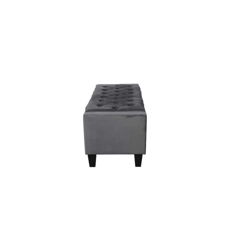 Banc de rangement capitonné en velours