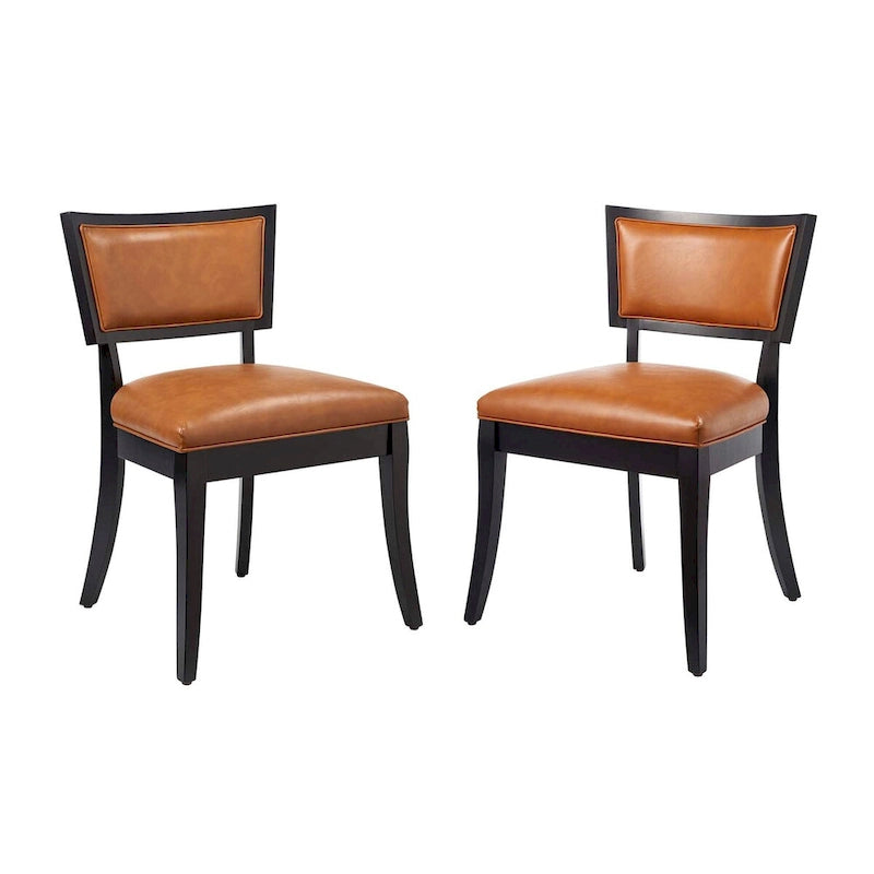 Chaises de salle à manger immaculées en cuir végane - Lot de 2