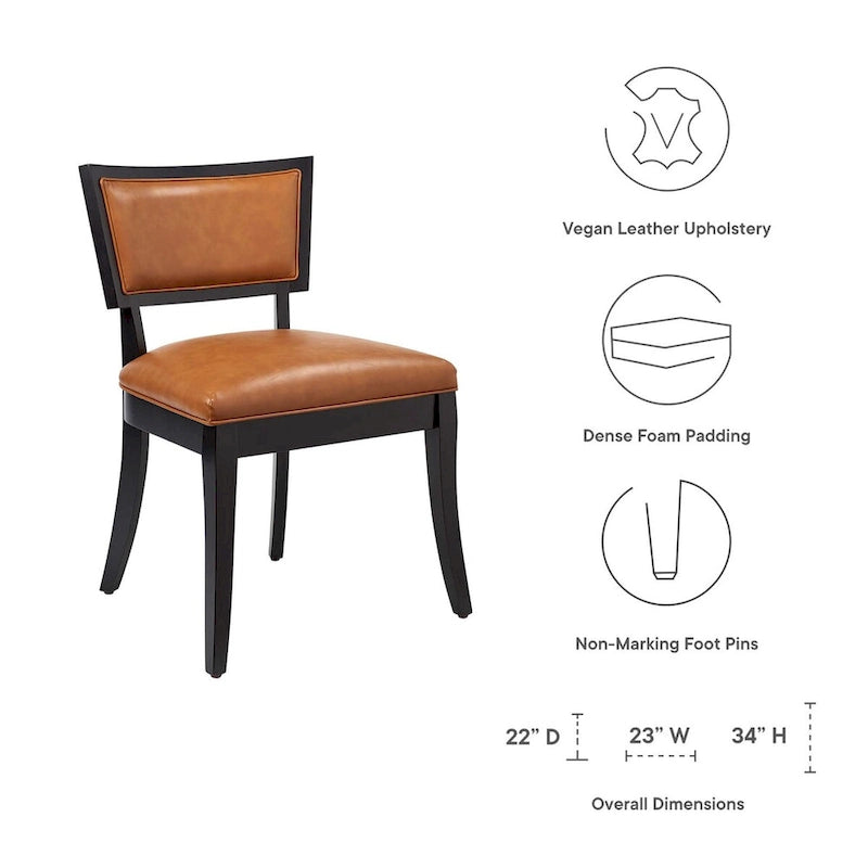 Chaises de salle à manger immaculées en cuir végane - Lot de 2