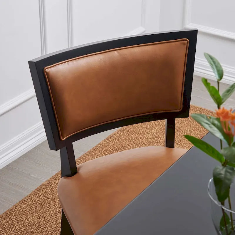 Chaises de salle à manger immaculées en cuir végane - Lot de 2