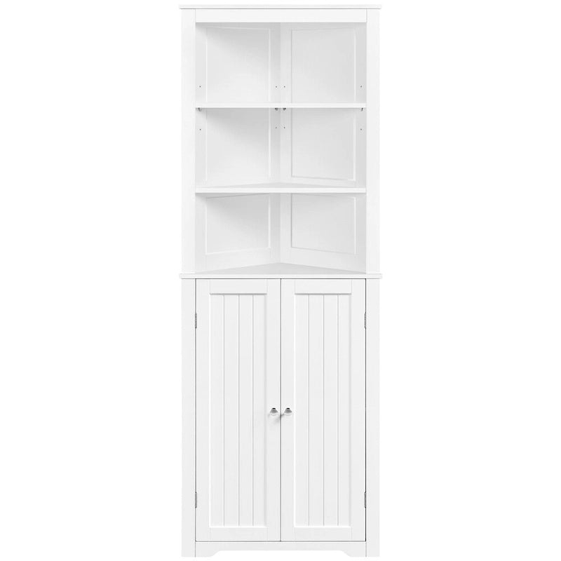 Yaheetech Corner Cabinet Corner Shelving Unit, Freestanding Bathroom Cabinet, White - N/A