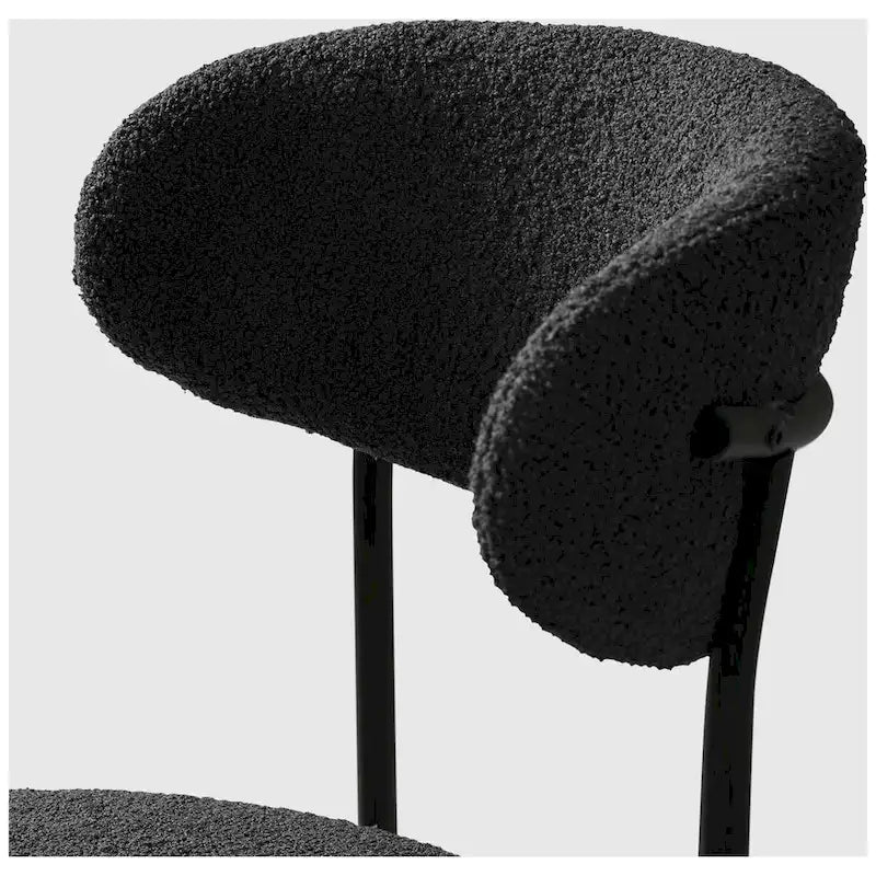 Chaise de salle à manger en métal avec dossier incurvé en tissu, style milieu du siècle (lot de 6)