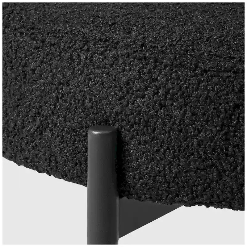 Chaise de salle à manger en métal avec dossier incurvé en tissu, style milieu du siècle (lot de 6)
