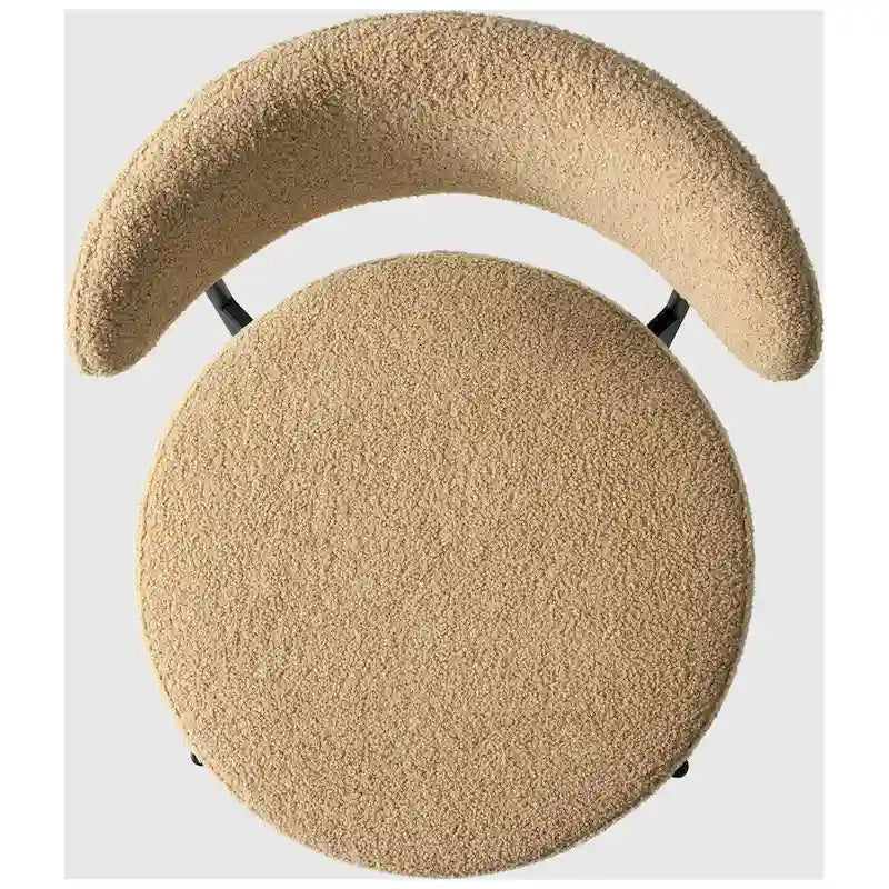 Chaise de salle à manger en métal avec dossier incurvé en tissu, style milieu du siècle (lot de 6)