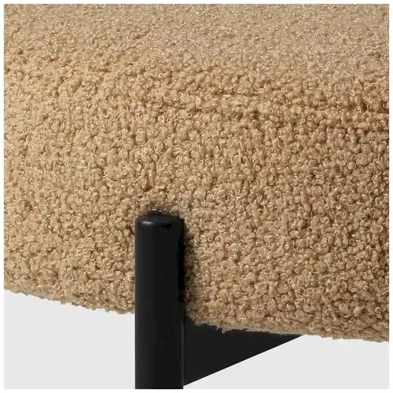 Chaise de salle à manger en métal avec dossier incurvé en tissu, style milieu du siècle (lot de 6)