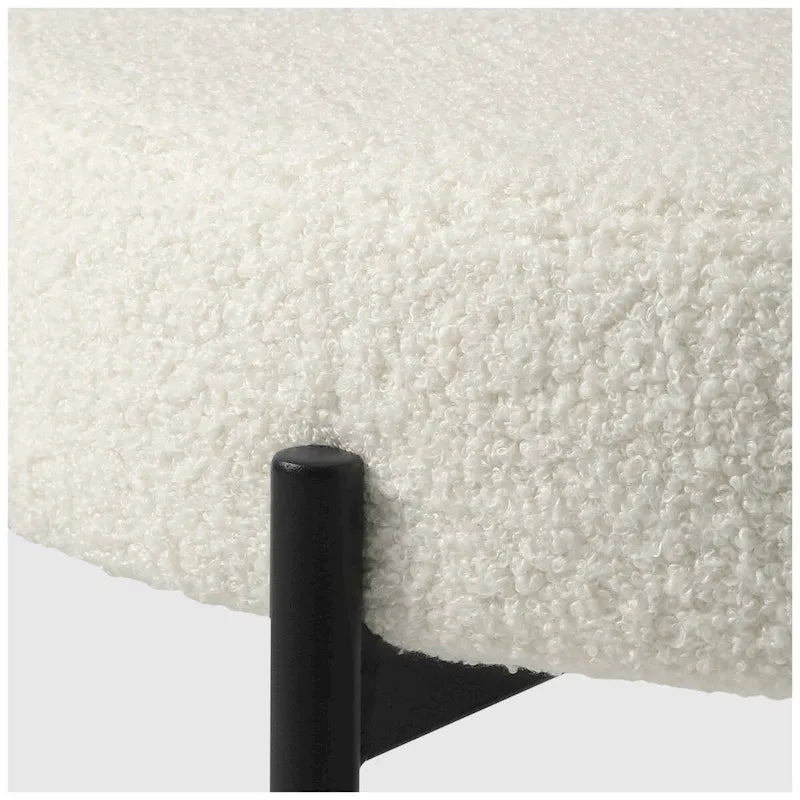 Chaise de salle à manger en métal avec dossier incurvé en tissu, style milieu du siècle (lot de 6)