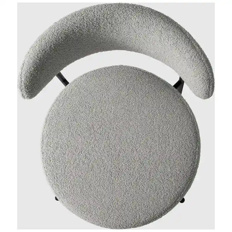 Chaise de salle à manger en métal avec dossier incurvé en tissu, style milieu du siècle (lot de 6)