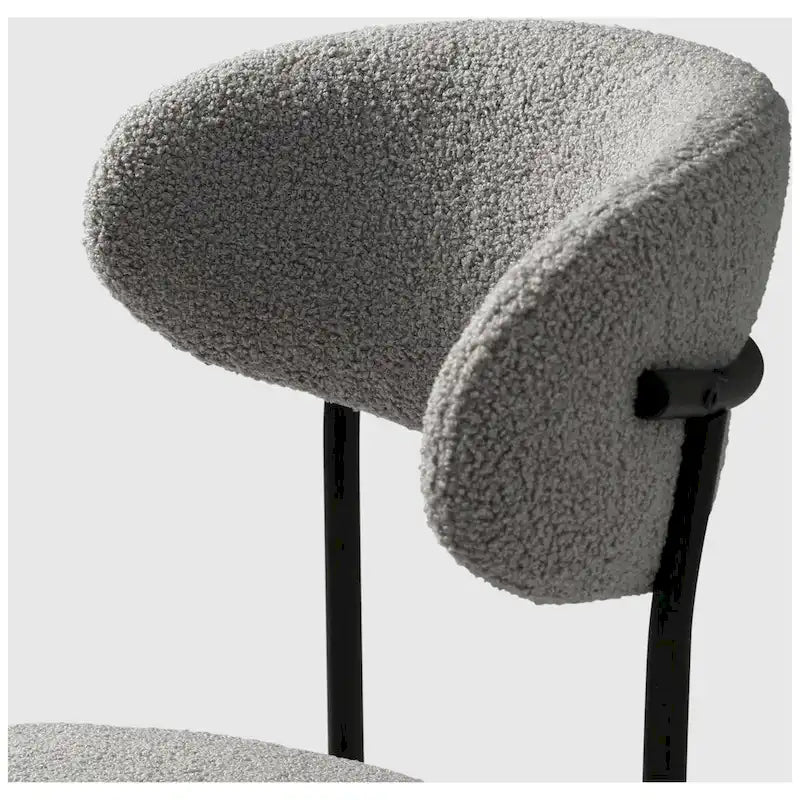Chaise de salle à manger en métal avec dossier incurvé en tissu, style milieu du siècle (lot de 6)