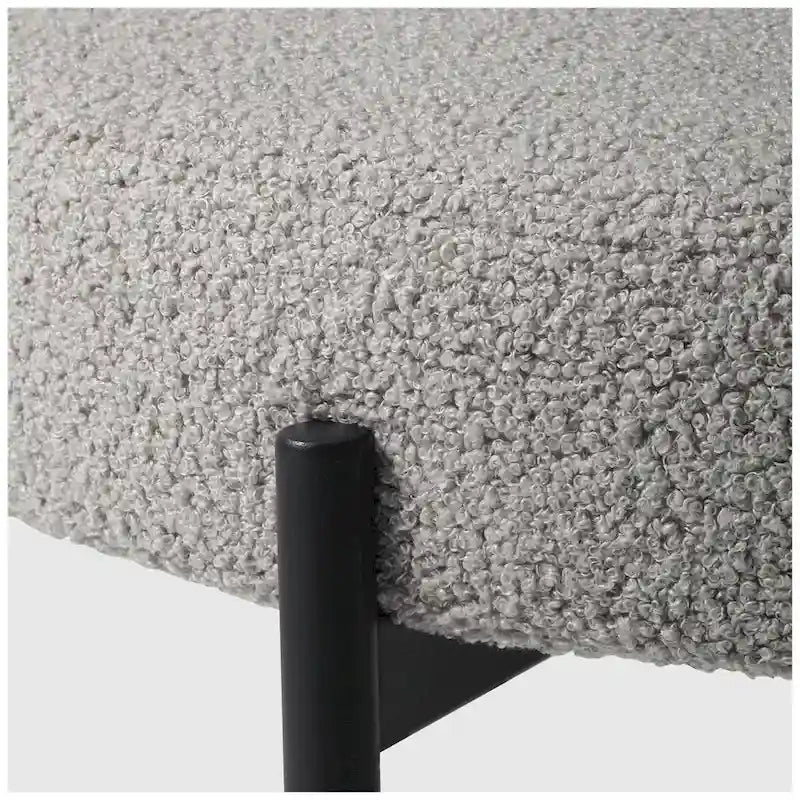 Chaise de salle à manger en métal avec dossier incurvé en tissu, style milieu du siècle (lot de 6)