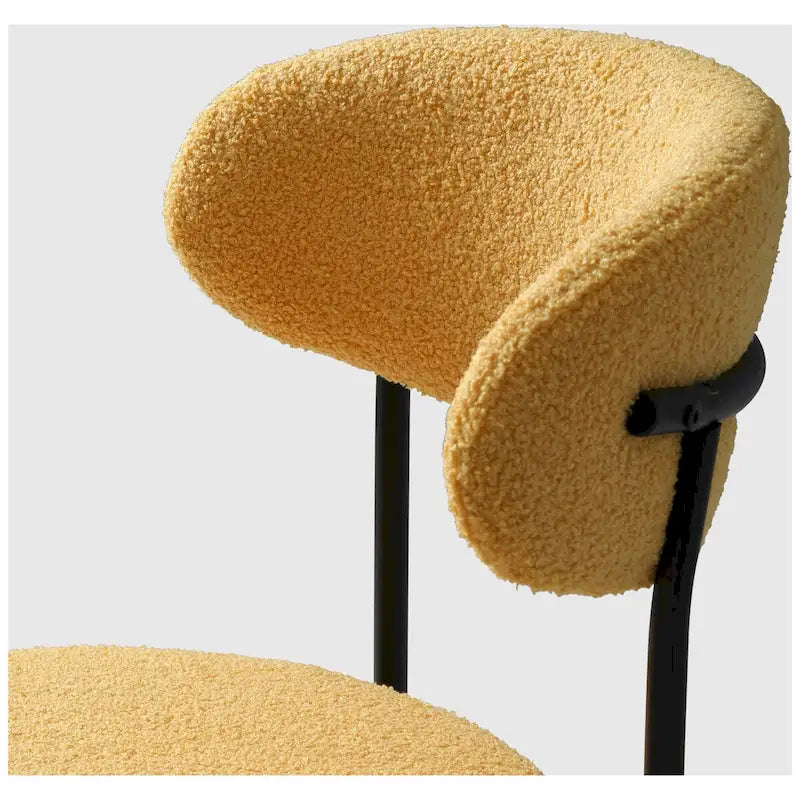 Chaise de salle à manger en métal avec dossier incurvé en tissu, style milieu du siècle (lot de 6)