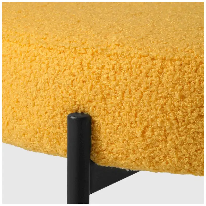 Chaise de salle à manger en métal avec dossier incurvé en tissu, style milieu du siècle (lot de 6)
